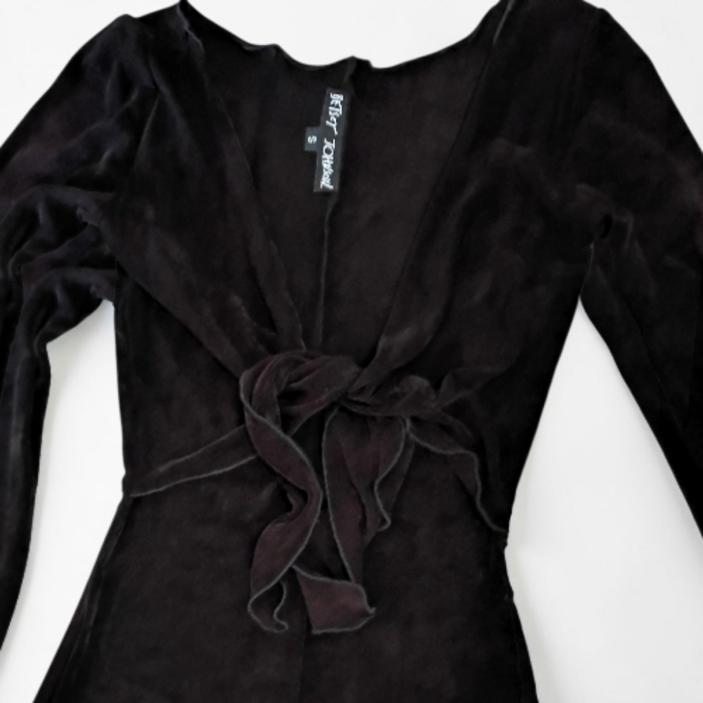 Vintage 90s Betsey Johnson Stretchy Black Jumpsuit - Picture 3 of 5